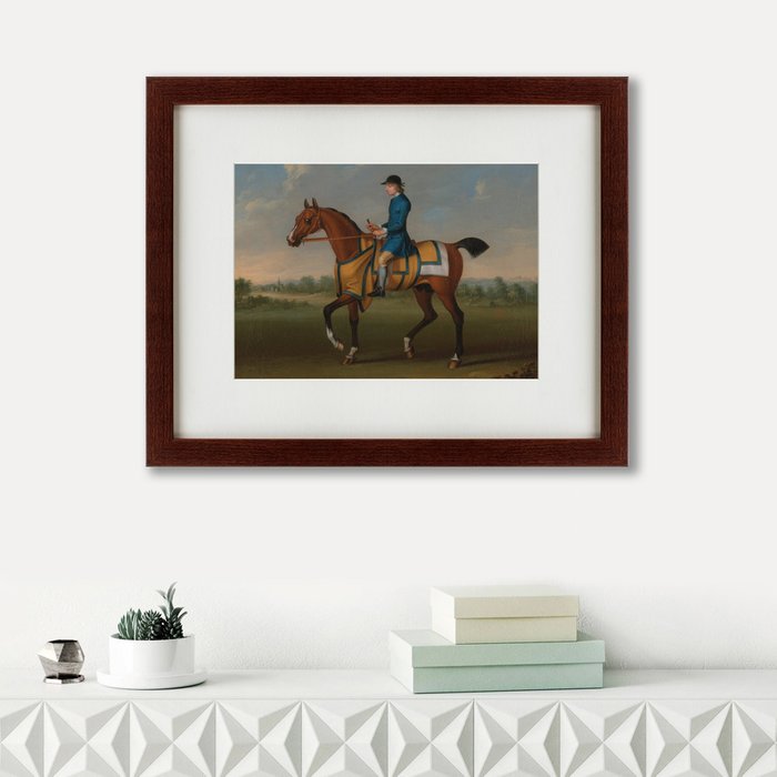 Репродукция картины Bay racehorse with jockey up 1730 г.