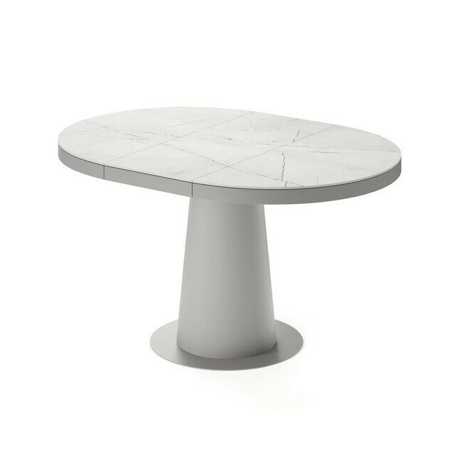 Раздвижной обеденный стол Мирах S бело-серого цвета - купить Обеденные столы по цене 161053.0