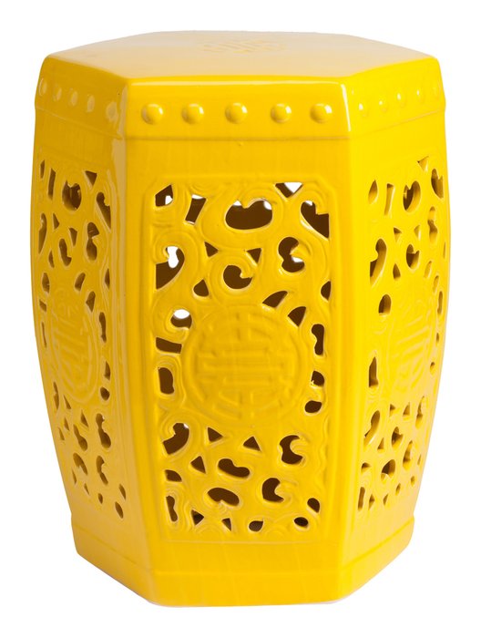 Керамический столик-табурет Design Stool Yellow  в виде барабана 
