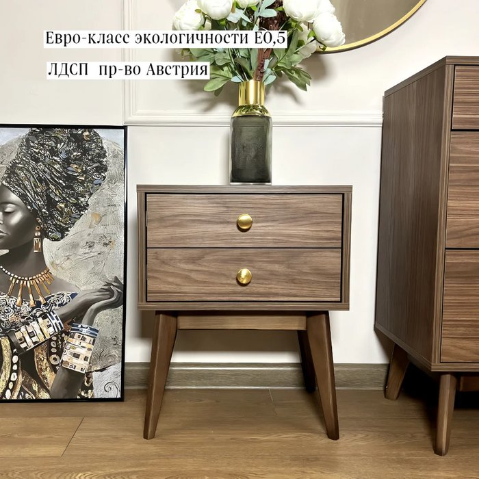 Прикроватная тумба Дарк коричневого цвета - лучшие Прикроватные тумбы в INMYROOM