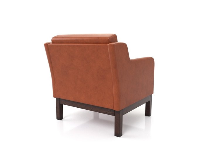 Кресло Айверс из массива сосны с обивкой оранжевый кожзам - купить Интерьерные кресла по цене 21990.0