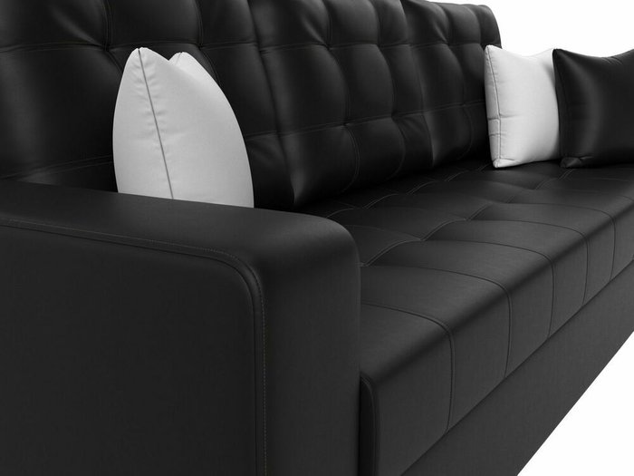 Прямой диван-кровать Ливерпуль черного цвета (экокожа) - лучшие Прямые диваны в INMYROOM