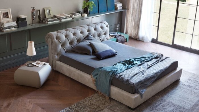 Кровать "Letto"с обивкой из экокожи или велюра 160х200 см Кровать "Letto"с обивкой из экокожи или велюра 160х200 см