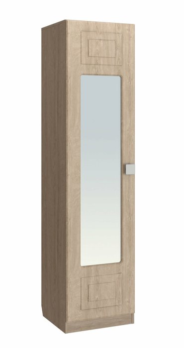 Шкаф-витрина с зеркалом Анастасия светло-коричневого цвета