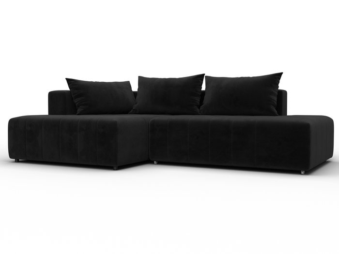 Угловой диван-кровать Лига-103 черного цвета левый Угловой диван-кровать Лига-103 черного цвета левый