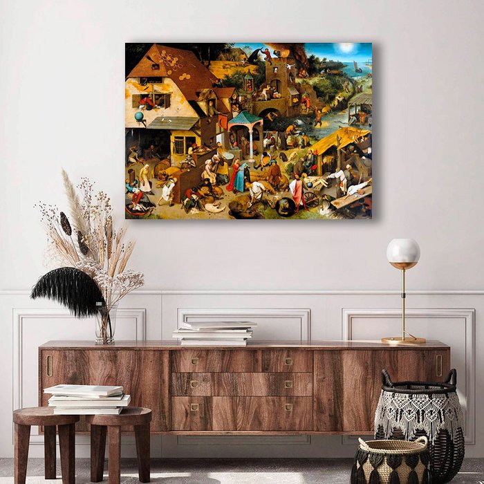 Картина на холсте Фламандские пословицы, Брейгель 50х70 см - купить Картины по цене 5990.0