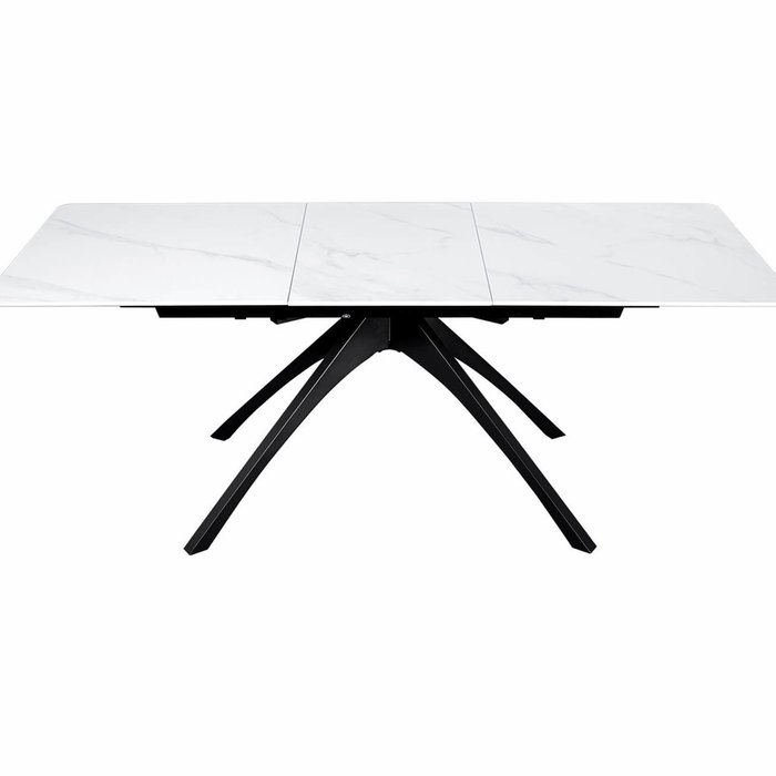 Раздвижной обеденный стол Anik бело-черного цвета - лучшие Обеденные столы в INMYROOM