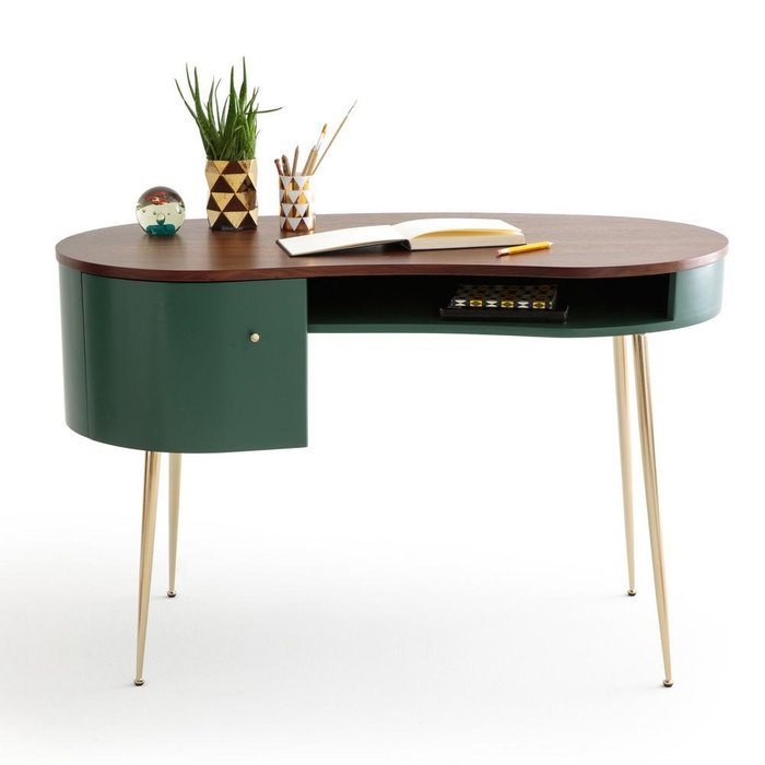 Письменный стол Topim в форме фасоли зеленого цвета