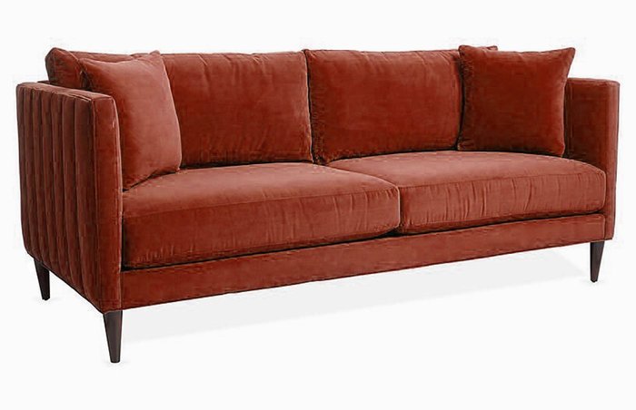 Диван Evelyn красного цвета - купить Прямые диваны по цене 115000.0