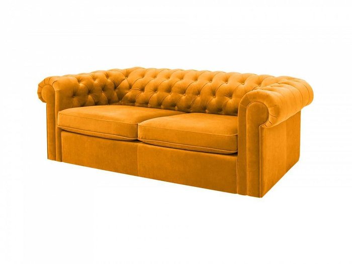 Диван Chesterfield горчичного цвета - купить Прямые диваны по цене 87750.0