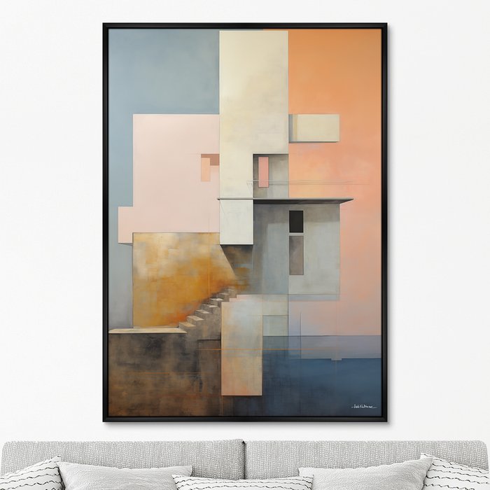 Репродукция картины Buildings, early morning, No 2, 2024г. - купить Картины по цене 24999.0