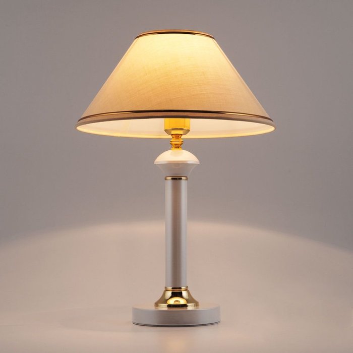 Настольная лампа 60019/1 глянцевый белый Lorenzo - купить Настольные лампы по цене 4990.0