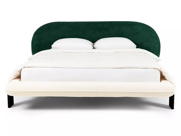 Кровать Softbay 160х200 бело-зеленого цвета без подъемного механизма - купить Кровати для спальни по цене 132300.0