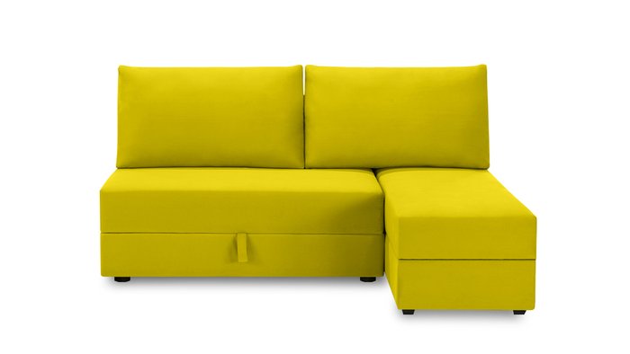 Угловой диван-кровать с оттоманкой Джелонг Лайт желтого цвета - купить Угловые диваны по цене 64000.0