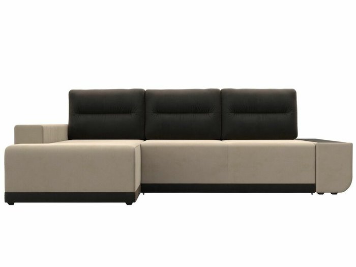 Угловой диван-кровать Чикаго бежево-коричневого цвета левый угол - купить Угловые диваны по цене 56999.0
