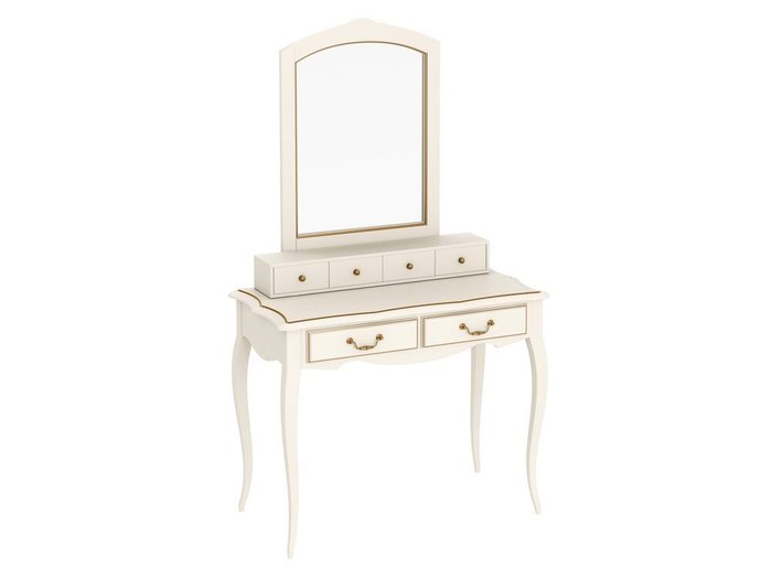 Туалетный стол Малонн Ави с секретером и зеркалом ванильного цвета - купить Туалетные столики по цене 78898