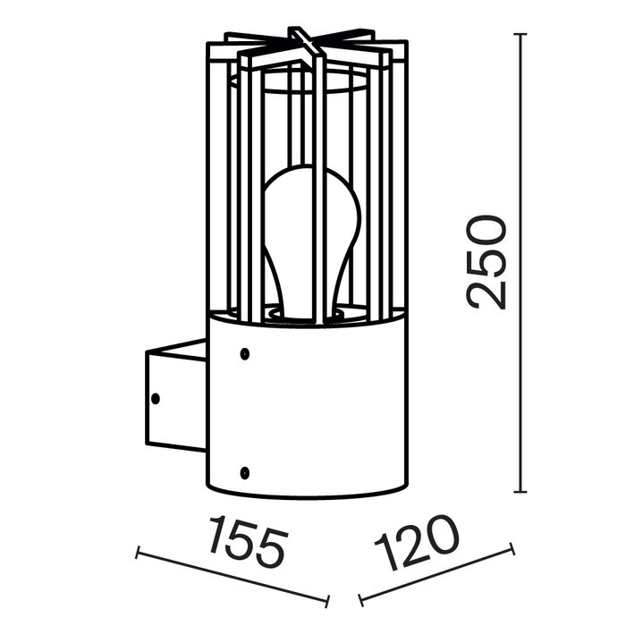 Настенный светильник (бра) Outdoor O453WL-01GF Barrel Outdoor - купить Настенные уличные светильники по цене 6590.0