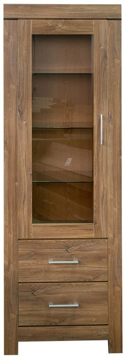 Шкаф-витрина Гранде М коричневого цвета - купить Шкафы витринные по цене 28690.0
