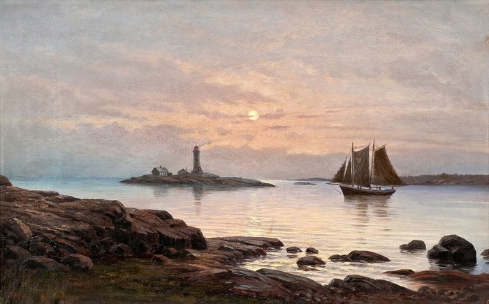 Репродукция картины на холсте Sailing At Night