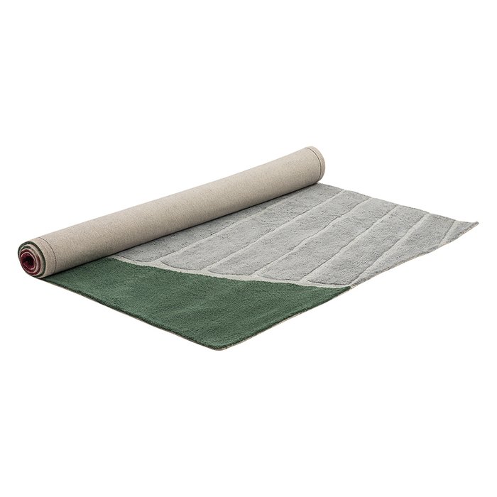 Ковер из хлопка с рисунком tea plantation из коллекции Terra 200х300 красно-зеленого цвета - лучшие Ковры в INMYROOM