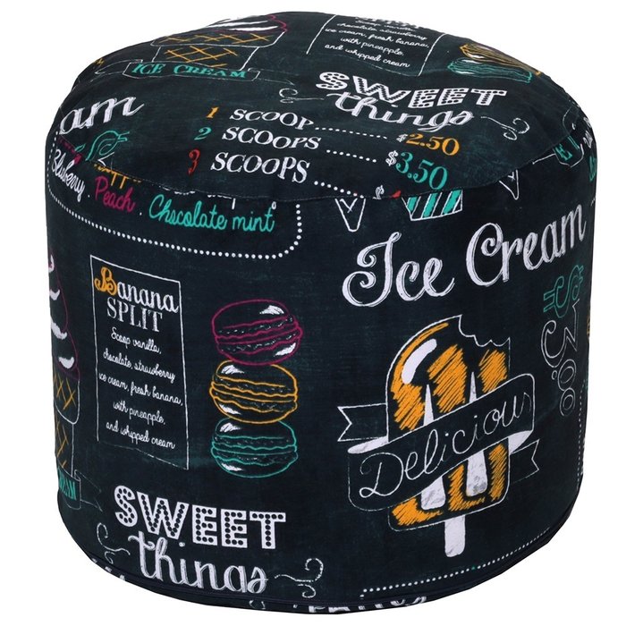 Пуфик Круг Ice Cream темно-зеленого цвета Пуфик Круг Ice Cream темно-зеленого цвета
