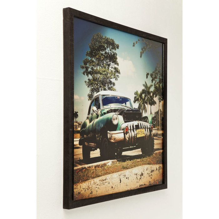 Картина Cuba Car 76х76 в деревянной раме  - купить Принты по цене 20380.0