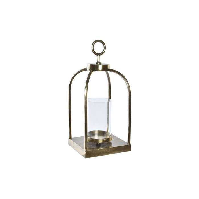 Фонарь DKD Home Decor Стеклянный Позолоченный Алюминий (19 x 19 x 43 cm)