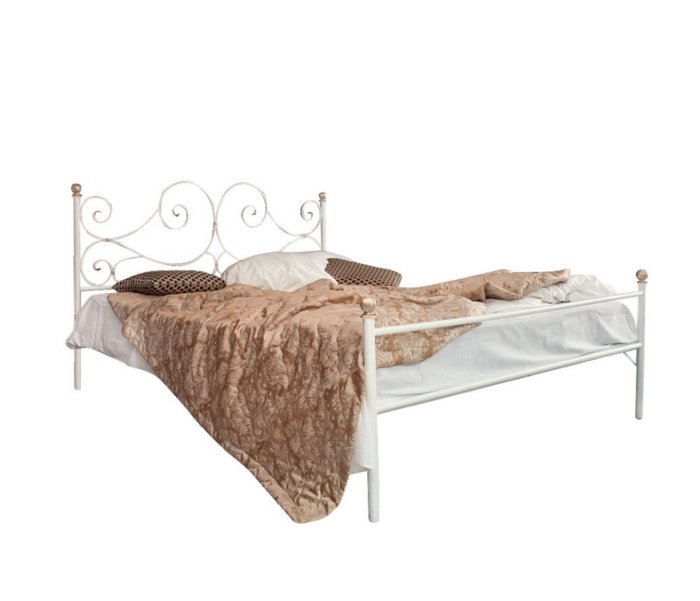 Кровать Верона 140х200 белого цвета - купить Кровати для спальни по цене 25990.0