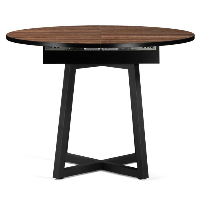 Раскладной обеденный стол Регна черно-коричневого цвета - купить Обеденные столы по цене 18650.0
