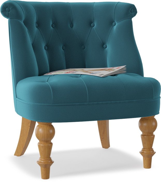 Кресло Мока Bouji Chair Azur темно-голубого цвета