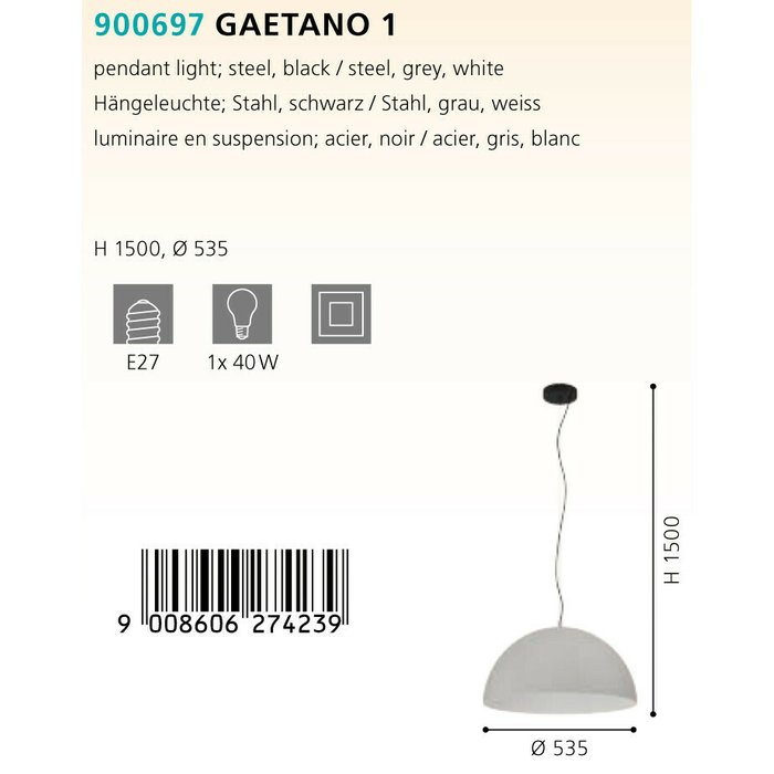 Люстра Eglo Gaetano 1 900697 - купить Подвесные светильники по цене 31890.0