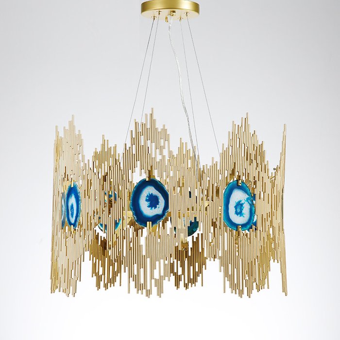 Подвесной светильник Boho с металлическим плафоном золотого цвета - купить Подвесные люстры по цене 61990.0