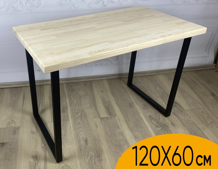 Стол обеденный Loft 120х60 черно-бежевого цвета - купить Обеденные столы по цене 9372.0