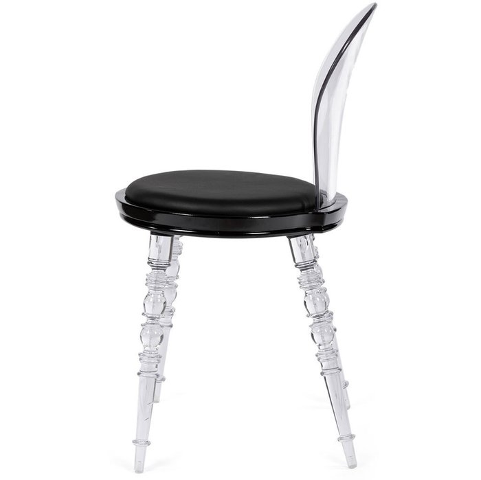 Стул Babel чёрного цвета с прозрачными ножками - лучшие Обеденные стулья в INMYROOM