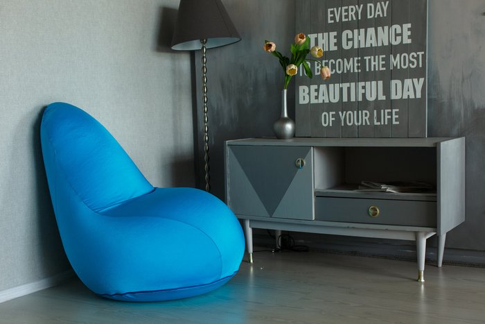 Кресло Flexy голубого цвета - лучшие Бескаркасная мебель в INMYROOM