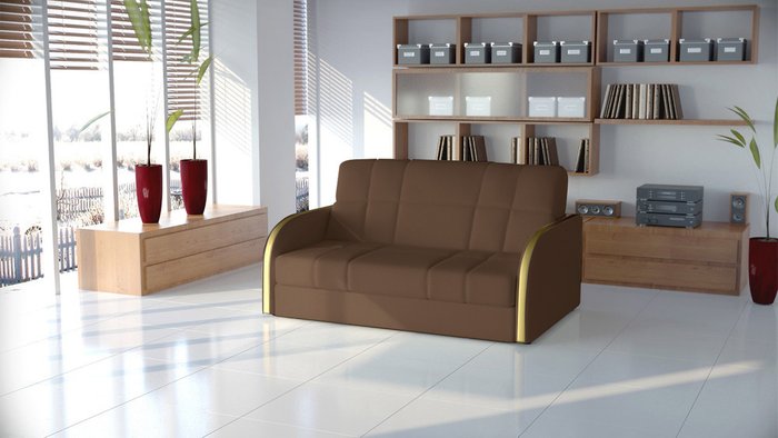 Диван-кровать Пуйл коричневого цвета - купить Прямые диваны по цене 64000.0