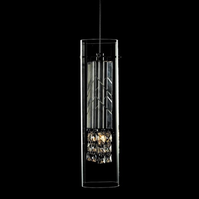 Подвесной светильник Illuminati Decollo с плафоном из прозрачного фактурного стекла с металлическим элементом - купить Подвесные светильники по цене 11240.0