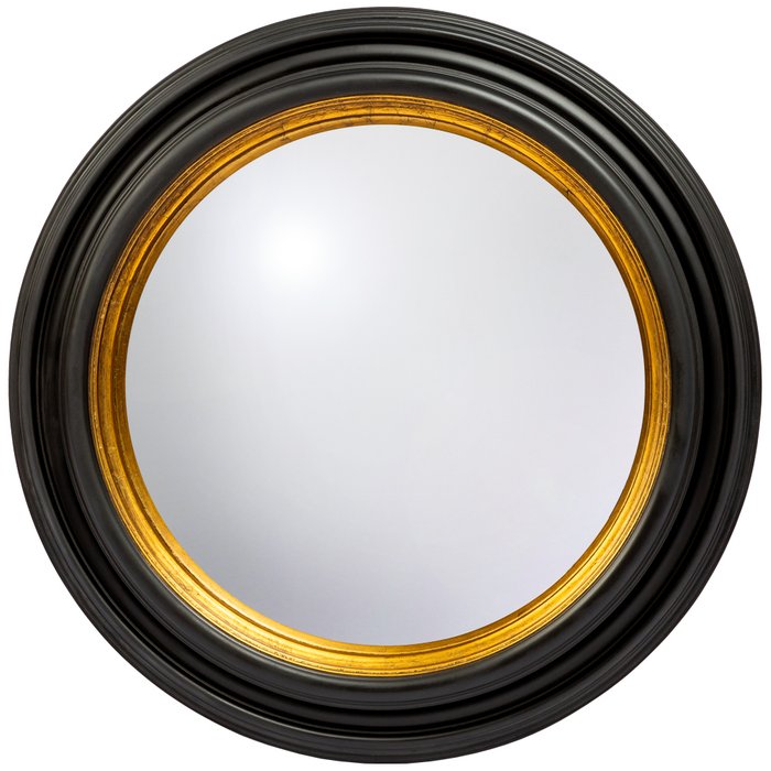 Настенное зеркало Джотто М в раме черно-золотого цвета
