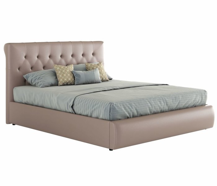 Кровать Амели 140х200 цвета капучино с подъемным механизмом и матрасом