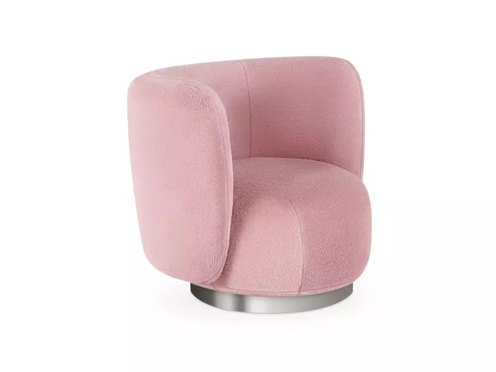 Кресло Lucca вращающееся розового цвета с основанием серого цвета