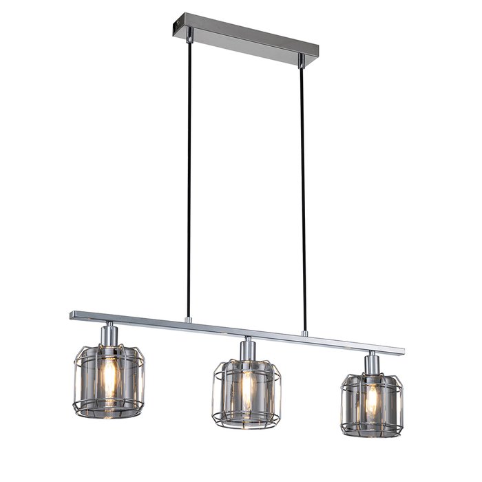 Подвесной светильник Midland 10188/3S Chrome (стекло, цвет дымчатый) - лучшие Подвесные светильники в INMYROOM Подвесной светильник Midland 10188/3S Chrome (стекло, цвет дымчатый) - лучшие Подвесные светильники в INMYROOM