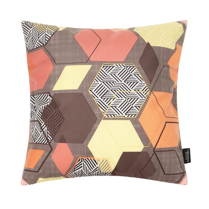 Чехол для подушки Geometry коричнево-оранжевого цвета