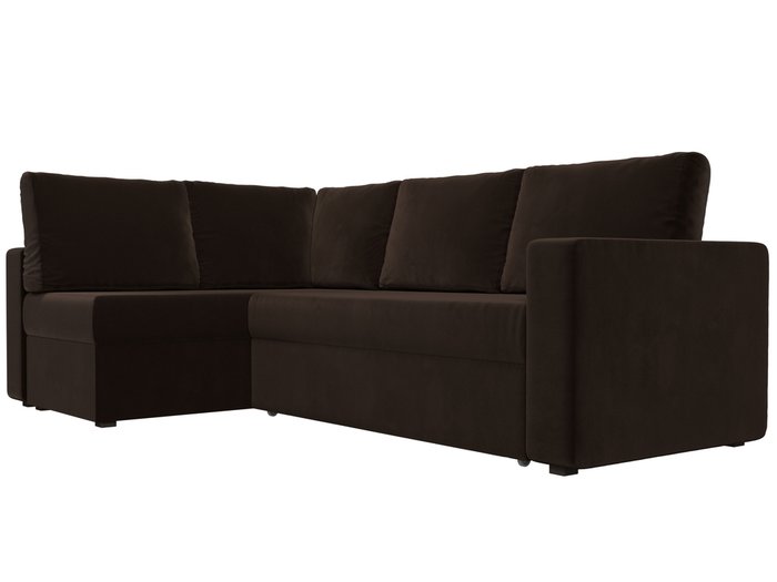 Угловой диван-кровать Оливер коричневого цвета левый угол - лучшие Угловые диваны в INMYROOM