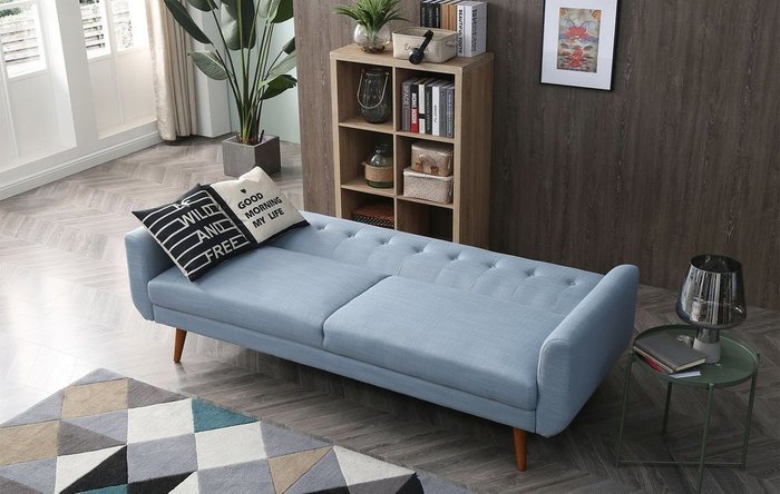 Диван-кровать Selina серо-голубого цвета - купить Прямые диваны по цене 78057.0