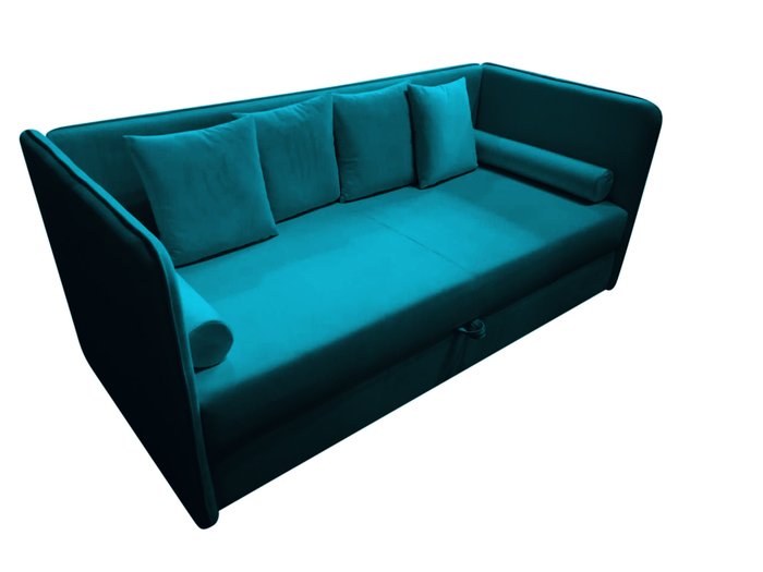 Диван-кровать Джаст сине-зеленого цвета - лучшие Прямые диваны в INMYROOM