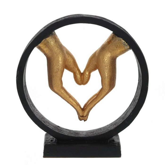 Декоративная фигурка Сердце из рук черно-золотого цвета - купить Фигуры и статуэтки по цене 3259.0