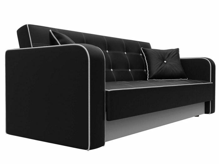 Диван-кровать Тур черного цвета (экокожа) - лучшие Прямые диваны в INMYROOM