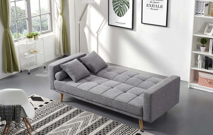Диван-кровать Scandinavia серого цвета - купить Прямые диваны по цене 34200.0