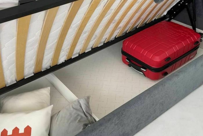 Кровать Альба 90х200 персикового цвета с подъемным механизмом - лучшие Кровати для спальни в INMYROOM