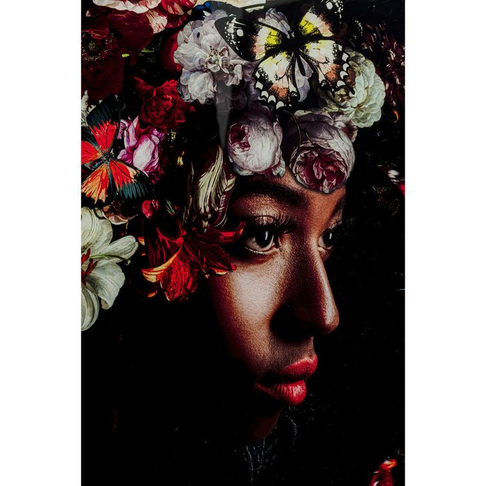 Картина Lady Flowers 100х150 со стеклом  - лучшие Принты в INMYROOM